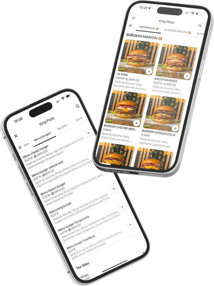 Comparaison d'un menu avant et après optimisation par DineUp